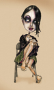 Cartoon: joanna (small) by michaelscholl tagged goth girl sitting skirt chair legs