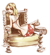 Cartoon: the chair (small) by michaelscholl tagged woman cartoon sexy swimsuit bathing suit chair sitting