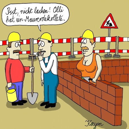 Cartoon: Dekollete (medium) by KAYSN tagged dekollete,busen,brüste,möpse,maurer,bauarbeiter