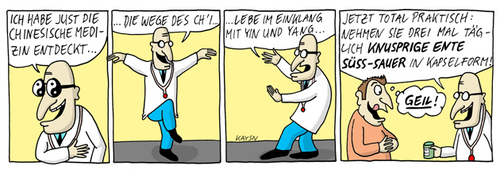Cartoon: Dr.Aberwitz2 Chinesische Medizin (medium) by KAYSN tagged taichi,yang,yin,medikament,medizin,chinesische,arzt,comic