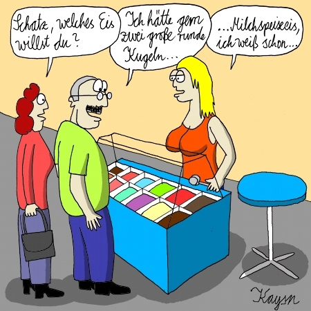 Cartoon: Eiskugeln (medium) by KAYSN tagged eis,kugel,busen,brüste,eiskrem