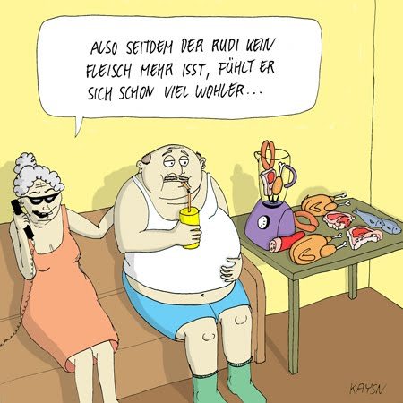 Cartoon: Kein Fleisch essen (medium) by KAYSN tagged vegetarismus,fleisch,übergewicht