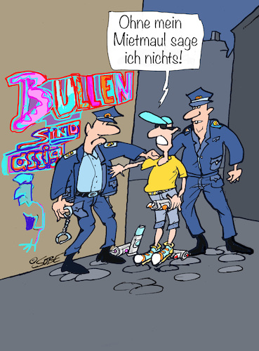 Cartoon: Jugendschutz (medium) by sobecartoons tagged graffiti,polizei,anwalt,justiz,sprayer,graffiti,polizei,anwalt,justiz,sprayer