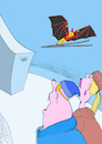 Cartoon: Wer mit der Maus fliegt. (small) by sobecartoons tagged winterolympiade,fledermaus,pandemie,höhenflug,sport