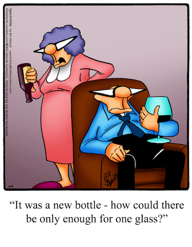 Cartoon: Big Wine Glass (medium) by Billcartoons tagged wine,drinking,husband,wife,marriage,romance,romantic,love