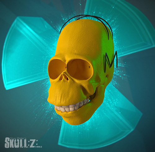 Cartoon: Skullified Homer (medium) by fantasio tagged skull,portrait,digital,art