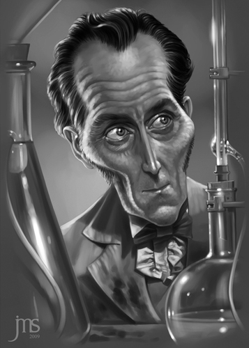 Cartoon: Dr. Frankenstein (medium) by JMSartworks tagged caricature,actors,filmmakers,hollywood,paintool,sai,painter
