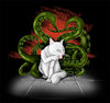 Cartoon: Cat n Tentacles (small) by Toeby tagged cat katze tentacle tentakel cover audiobook hörspiel toeby mark töbermann