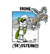 Cartoon: Frohe Ostern (small) by Toeby tagged eis frost gruß kalt osterhase ostern superheld toeby mark töbermann