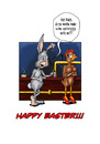 Cartoon: Happy Easter 2010 (small) by Toeby tagged easter bunny rabbit chicken eastereggs bar toeby mark töbermann