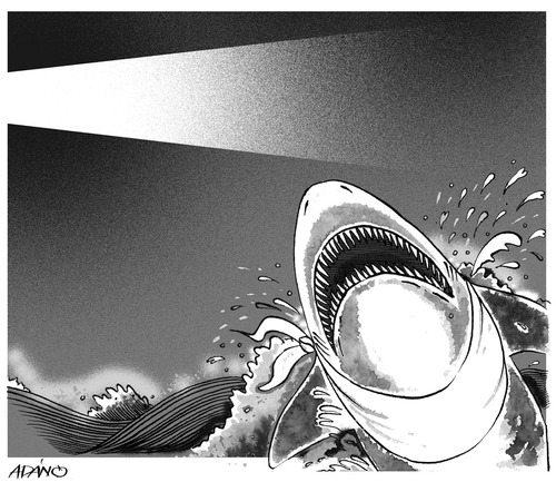 Cartoon: Tiburon (medium) by adancartoons tagged adan,tiburon
