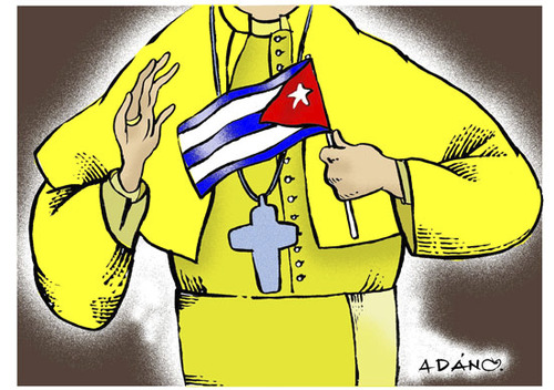 Cartoon: Welcome to Cuba (medium) by adancartoons tagged pope