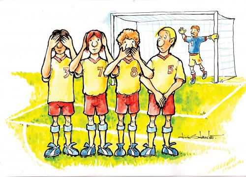 Cartoon: the wall (medium) by Liviu tagged football,mob,omerta
