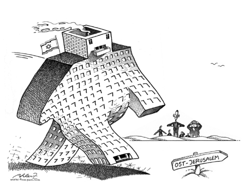 Cartoon: East Jerusalem (medium) by Pohlenz tagged israel,east,jerusalem,settlement,policy,mideast