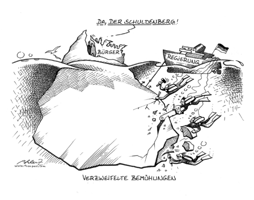 Cartoon: Eis (medium) by Pohlenz tagged verschuldung
