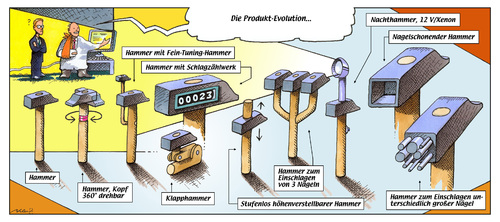 Cartoon: Hammer! (medium) by Pohlenz tagged produktinnovation,technik,hammer