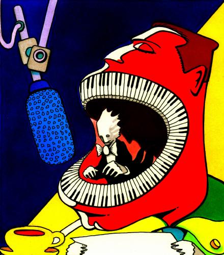 Cartoon: Serenade (medium) by Pohlenz tagged serenade,serenade,abendlied,ständchen,musik,instrument,spielen,musiker,pinanist,klavier,kopf,gehirn,aufnahme,zähne,zahn,studio,mund,rachen