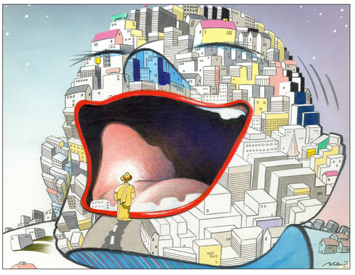 Cartoon: The City (medium) by Pohlenz tagged city