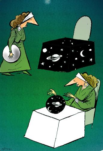 Cartoon: clairvoyant (medium) by oguzgurel tagged humor