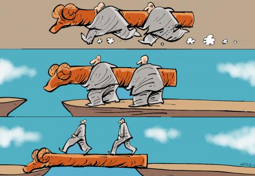 Cartoon: cliff (medium) by oguzgurel tagged humor
