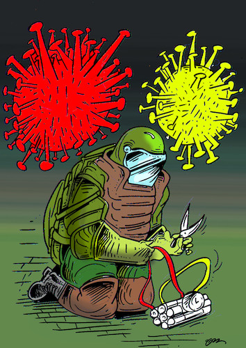 Cartoon: corona epidemic (medium) by oguzgurel tagged world,virüs
