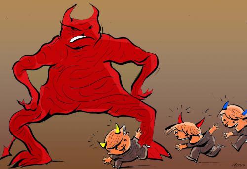 Cartoon: devil (medium) by oguzgurel tagged humor
