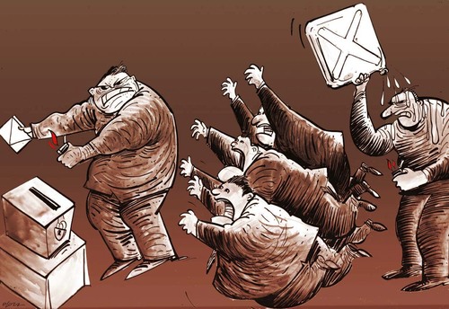 Cartoon: election (medium) by oguzgurel tagged humor