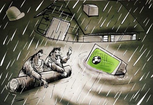 Cartoon: flood (medium) by oguzgurel tagged humor