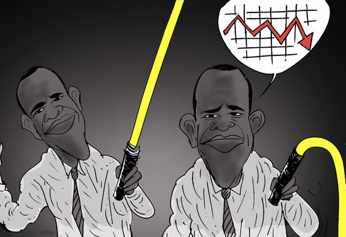 Cartoon: obama (medium) by oguzgurel tagged humor