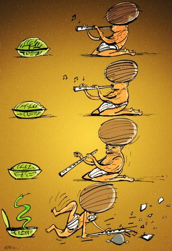 Cartoon: python (medium) by oguzgurel tagged humor