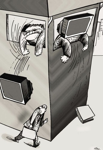 Cartoon: tv (medium) by oguzgurel tagged humor