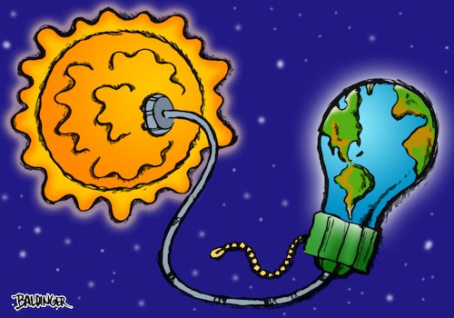 Cartoon: Solar Energy (medium) by dbaldinger tagged solar,electricity,environment,earth,renewable,energy,solar,electricity,environment,earth,renewable,energy