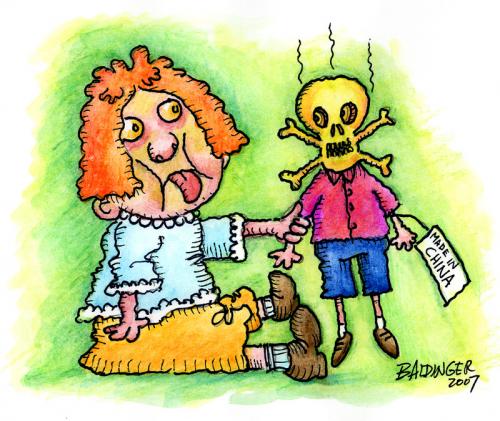 Cartoon: Toxic Toys (medium) by dbaldinger tagged toys,children,poisen,death,sickness,