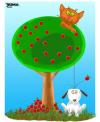 Cartoon: Apples (small) by dbaldinger tagged cat,dog,humor,apples,trees,