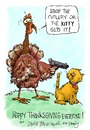 Cartoon: Happy Thanksgiving (small) by dbaldinger tagged holiday,thanksgiving,usa,turkey,cat