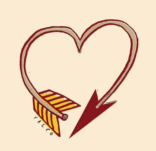 Cartoon: arrowheart (medium) by alexfalcocartoons tagged arrowheart