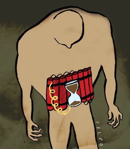 Cartoon: bombman (medium) by alexfalcocartoons tagged bombman