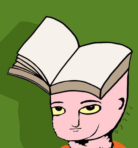 Cartoon: bookhead (medium) by alexfalcocartoons tagged bookhead