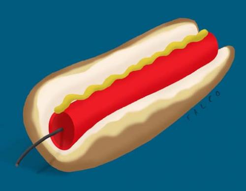 Cartoon: hotdog (medium) by alexfalcocartoons tagged hotdog