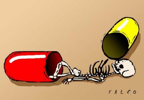 Cartoon: medicine (medium) by alexfalcocartoons tagged medicine,drugs,death