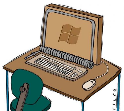 Cartoon: Microsoft (medium) by alexfalcocartoons tagged computer,tech,internet,microsoft,