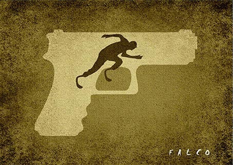 Cartoon: Pistorious - The Gun Runner (medium) by alexfalcocartoons tagged crime,pistorious,violence,guns