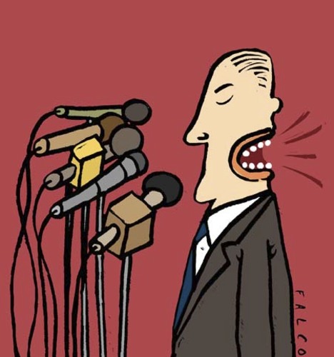 Cartoon: speech (medium) by alexfalcocartoons tagged speech