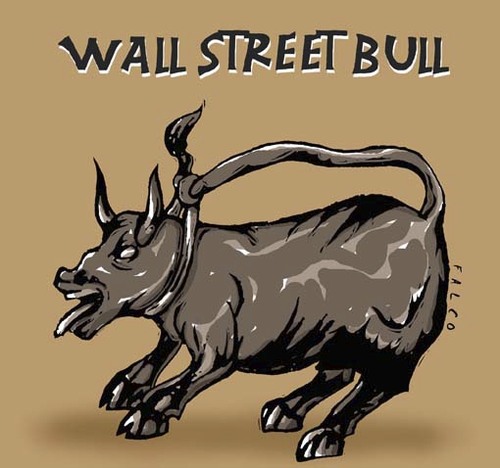 Cartoon: wallstreetbull (medium) by alexfalcocartoons tagged wallstreetbull
