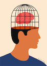 Cartoon: Brain in a cage (small) by alexfalcocartoons tagged brain,in,cage