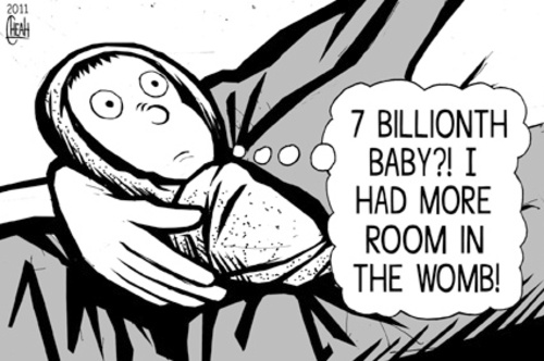 Cartoon: 7 billionth baby (medium) by sinann tagged billionth,baby,person,world