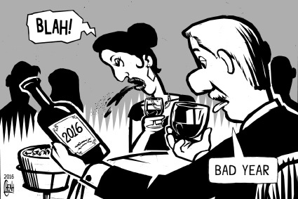 Cartoon: Bad year 2016 (medium) by sinann tagged 2016,bad,year,wine