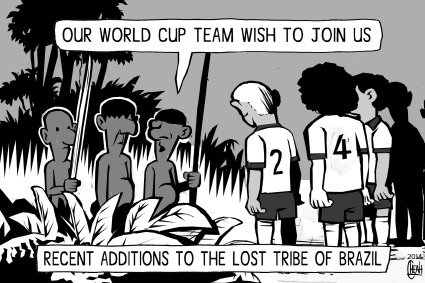 Cartoon: Brazil lost team (medium) by sinann tagged lost,team,tribe,brazil,world,cup,2014