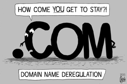 Cartoon: Domain name deregulation (medium) by sinann tagged domain,names,web,deregulation,free,up,dot,com