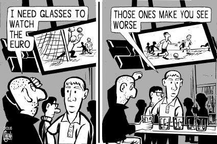 Cartoon: Euro 2016 (medium) by sinann tagged euro,2016,glasses,beer,alcohol